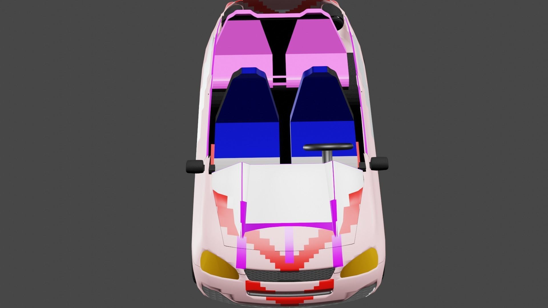 cartoon car  3D print model_2