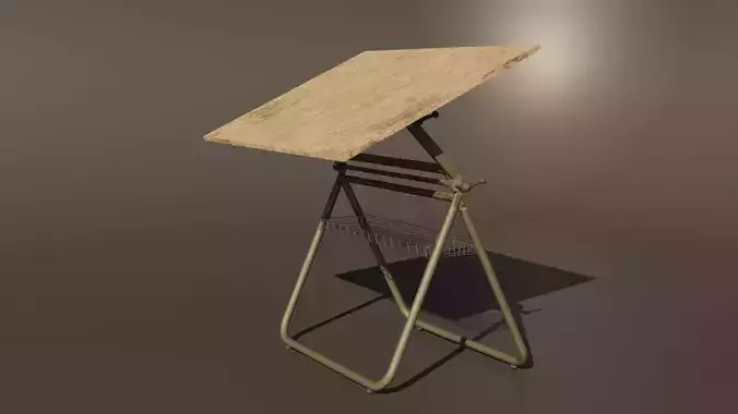 Old drawing table  3D model