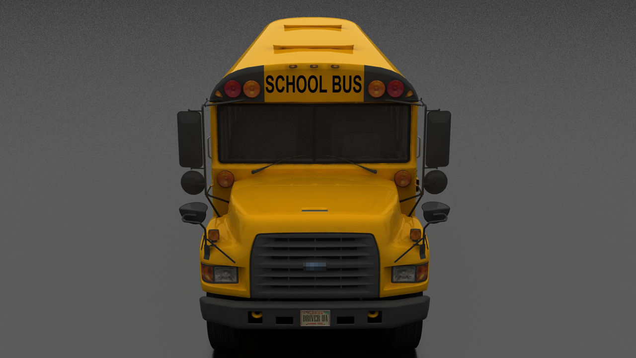 B-Series B-800 School Bus 1995 Low-poly 3D model_7