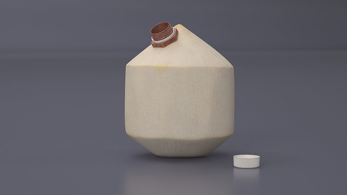 Young Shelled Tapped Coconut 3D model 4
