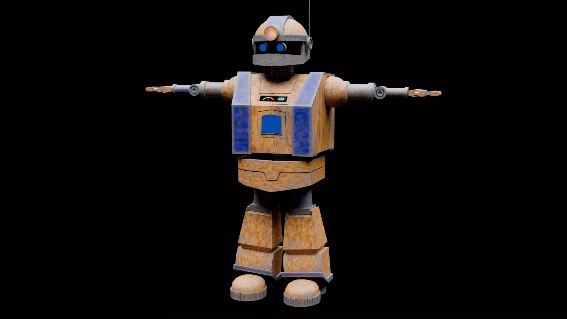rusted robot 3d model Free low-poly 3D model