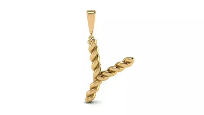 Twisted Cable Letter Pendant 20 mm Letter Y