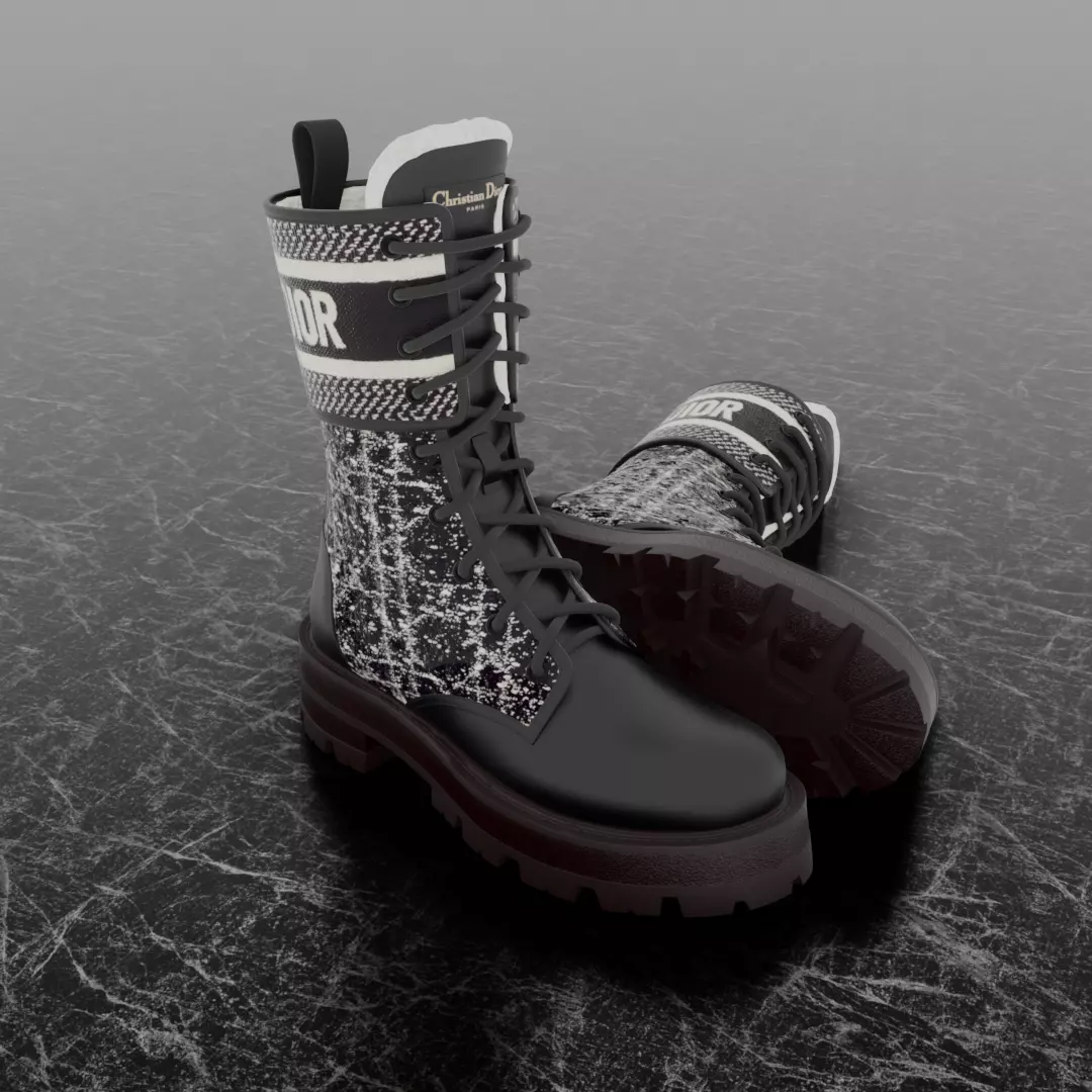CHRISTIAN DIOR 3D SHOES D-MAJOR ANKLE BOOT Low-poly 3D model_0