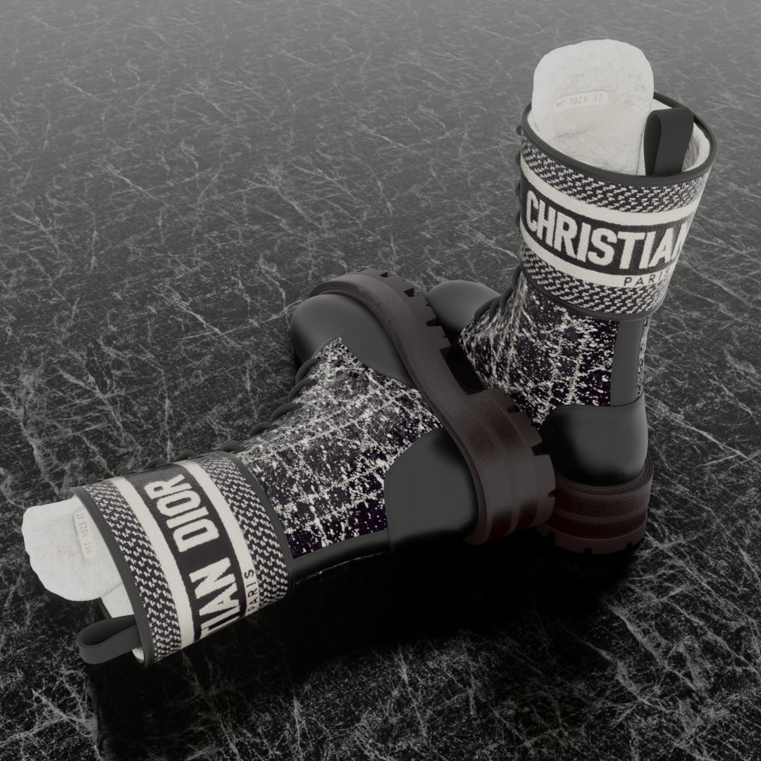 CHRISTIAN DIOR 3D SHOES D-MAJOR ANKLE BOOT Low-poly 3D model_6