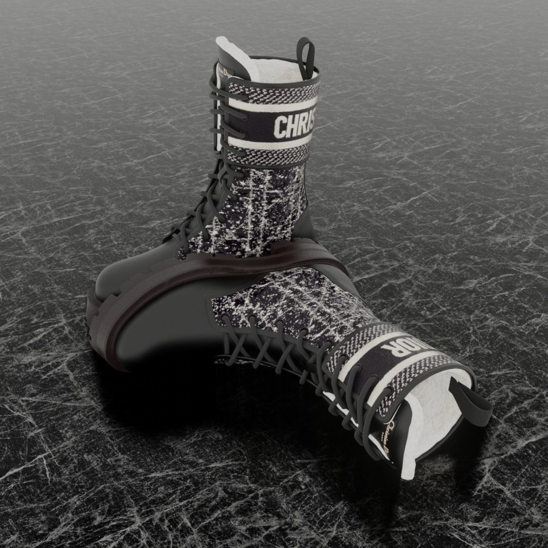 CHRISTIAN DIOR 3D SHOES D-MAJOR ANKLE BOOT Low-poly 3D model_1