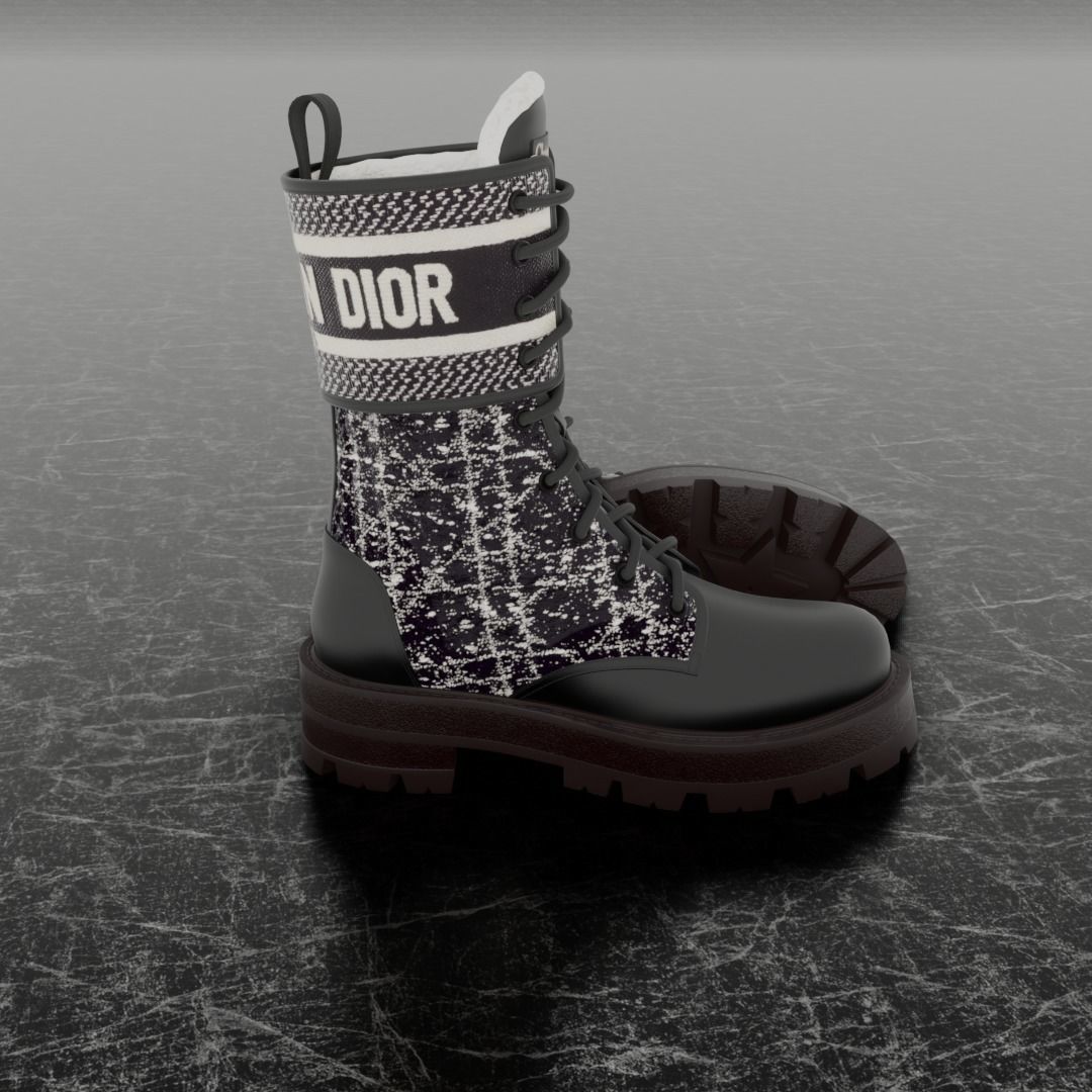 CHRISTIAN DIOR 3D SHOES D-MAJOR ANKLE BOOT Low-poly 3D model_4