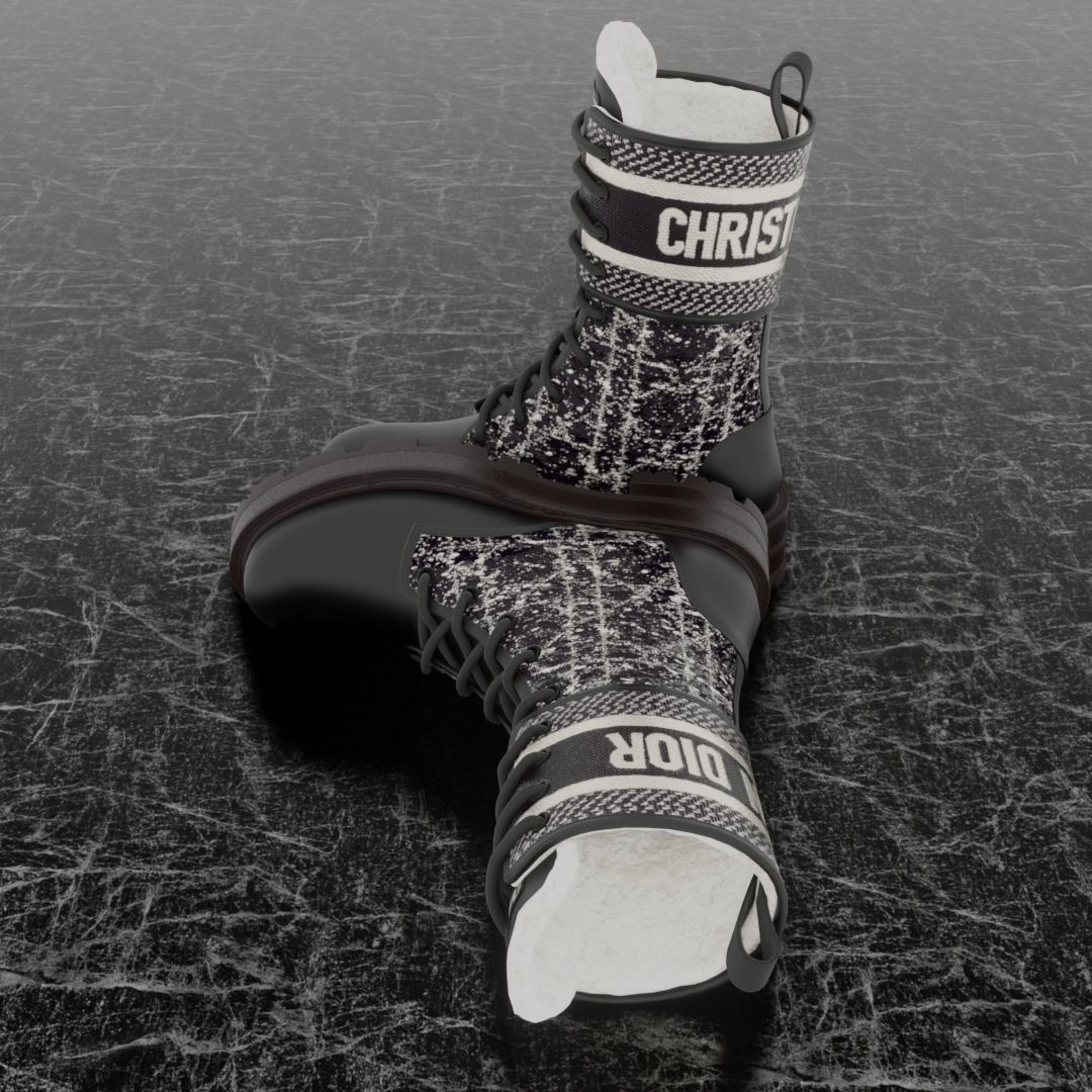 CHRISTIAN DIOR 3D SHOES D-MAJOR ANKLE BOOT Low-poly 3D model_7