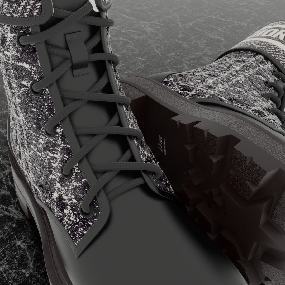 CHRISTIAN DIOR 3D SHOES D-MAJOR ANKLE BOOT Low-poly 3D model_11