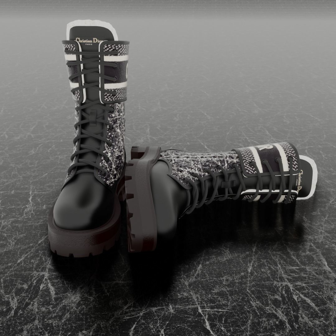 CHRISTIAN DIOR 3D SHOES D-MAJOR ANKLE BOOT Low-poly 3D model_3