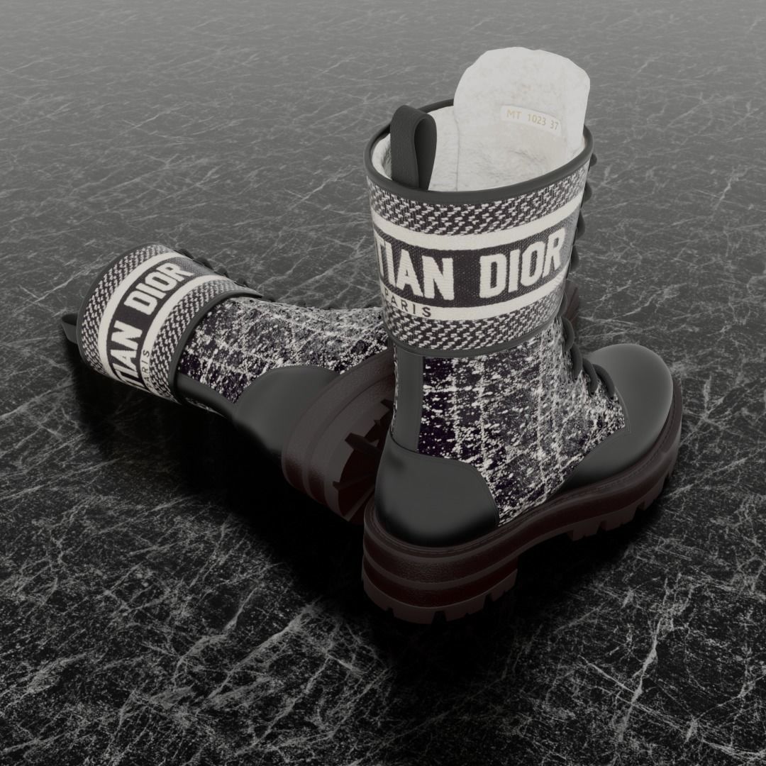 CHRISTIAN DIOR 3D SHOES D-MAJOR ANKLE BOOT Low-poly 3D model_5