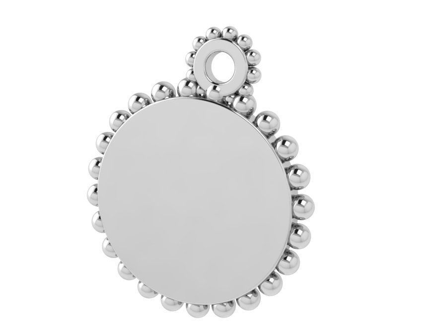 N Letter Circle Pendant 4156 3D print model_3