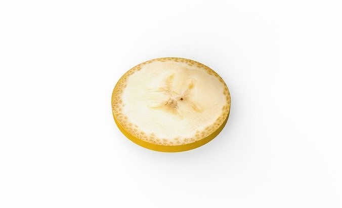 Prop12 A Slice of Banana Low-poly 3D model