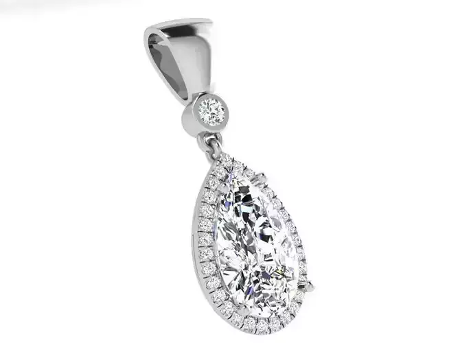 Pear Halo Pendant 4158