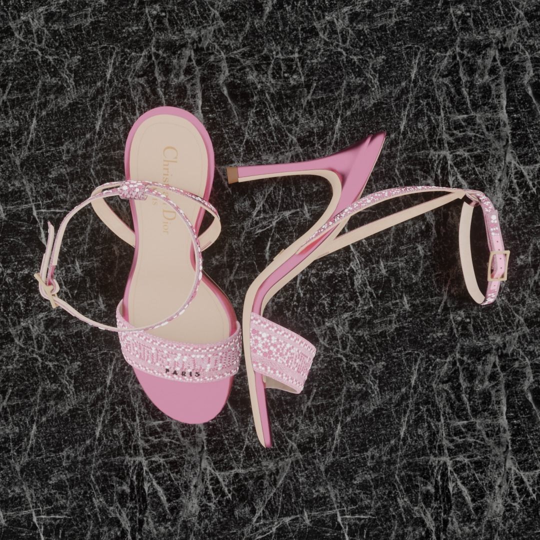 CHRISTIAN DIOR 3D DWAY HEELED SANDAL Low-poly 3D model_2