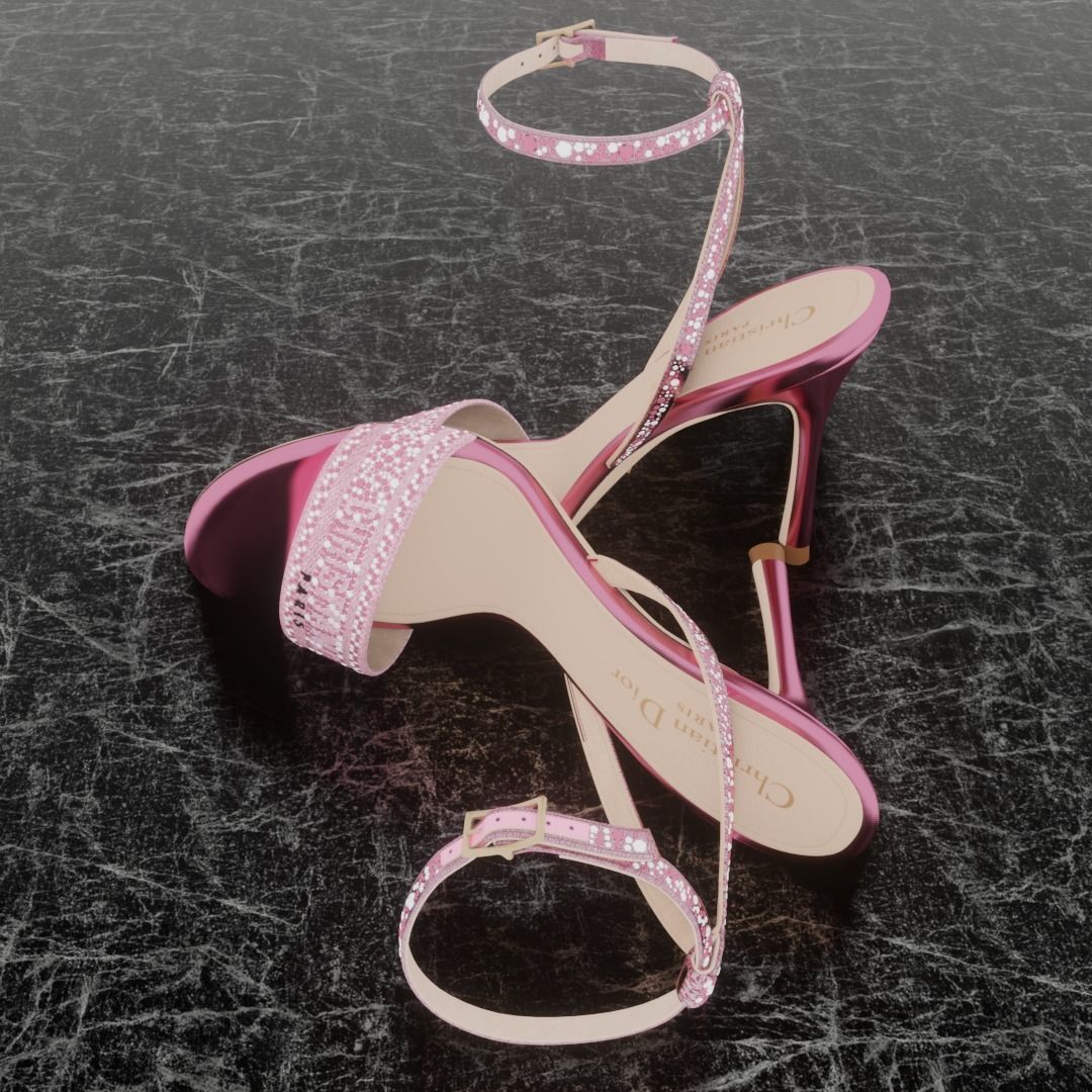 CHRISTIAN DIOR 3D DWAY HEELED SANDAL Low-poly 3D model_7