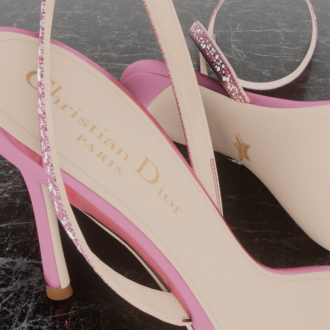 CHRISTIAN DIOR 3D DWAY HEELED SANDAL Low-poly 3D model_10