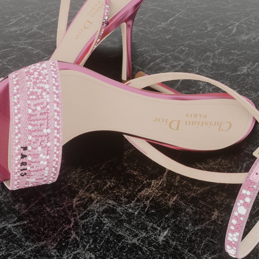 CHRISTIAN DIOR 3D DWAY HEELED SANDAL Low-poly 3D model_8