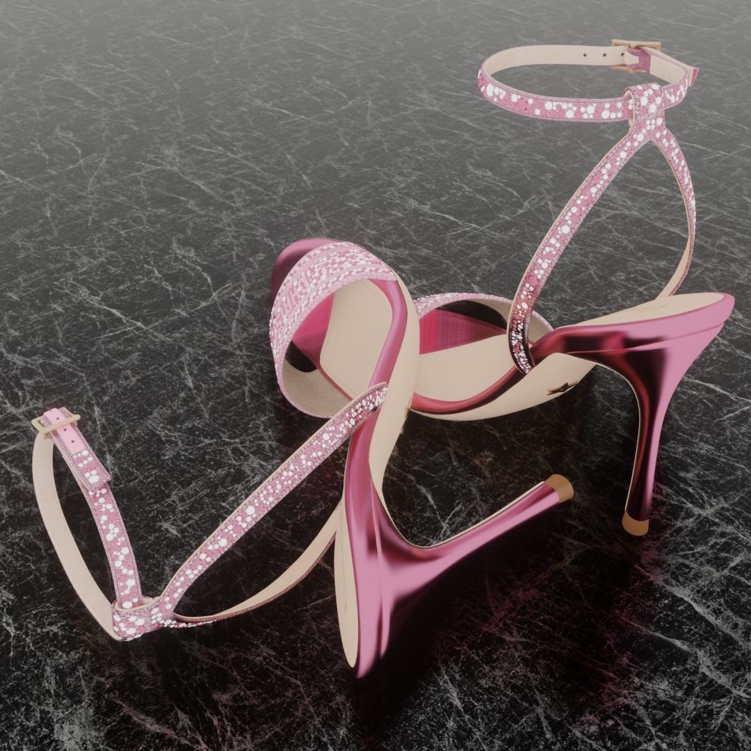 CHRISTIAN DIOR 3D DWAY HEELED SANDAL Low-poly 3D model_6