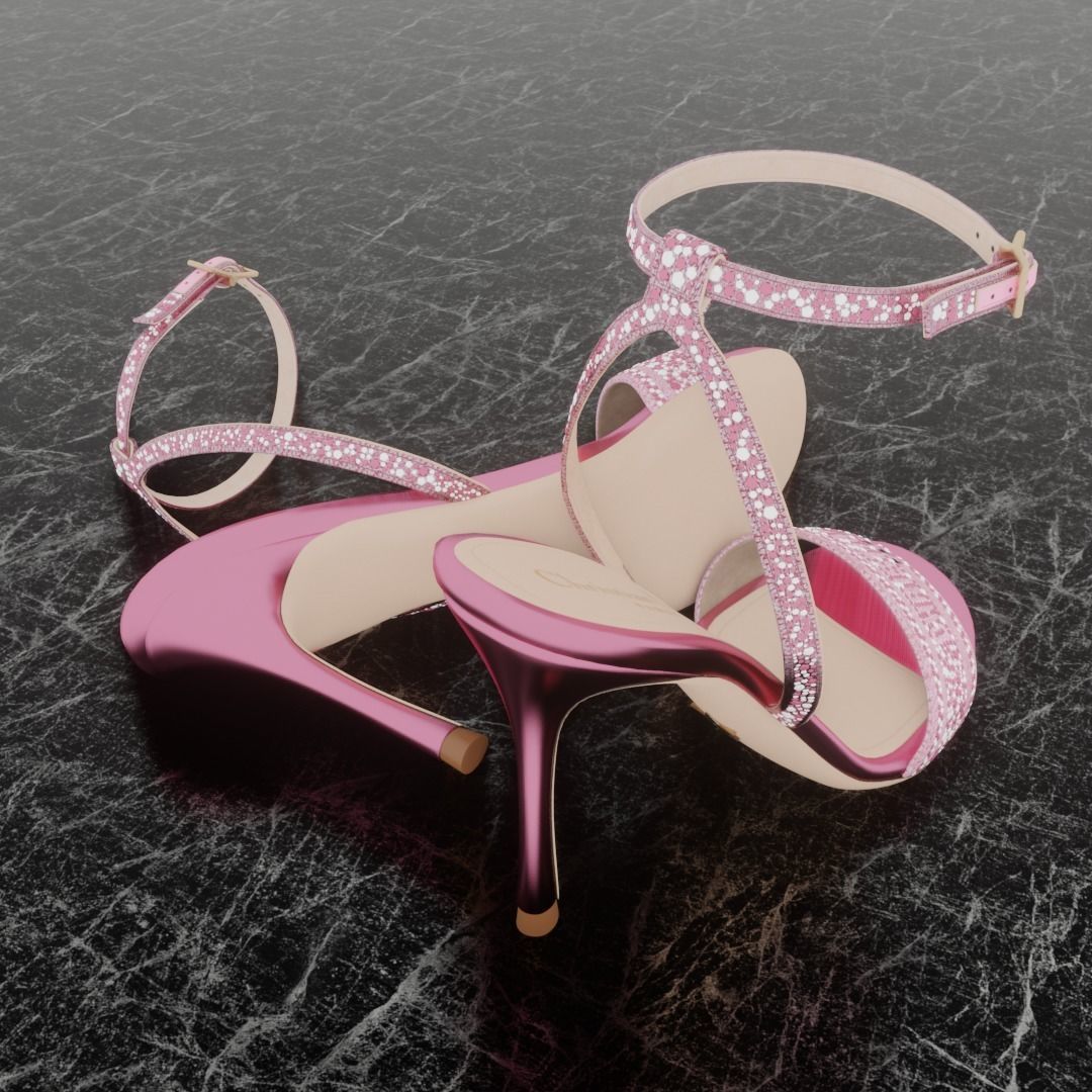 CHRISTIAN DIOR 3D DWAY HEELED SANDAL Low-poly 3D model_5