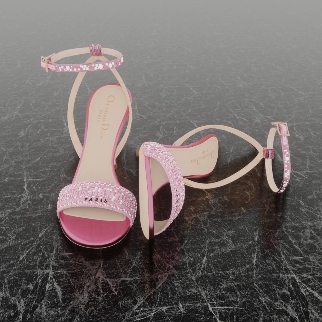CHRISTIAN DIOR 3D DWAY HEELED SANDAL Low-poly 3D model_3