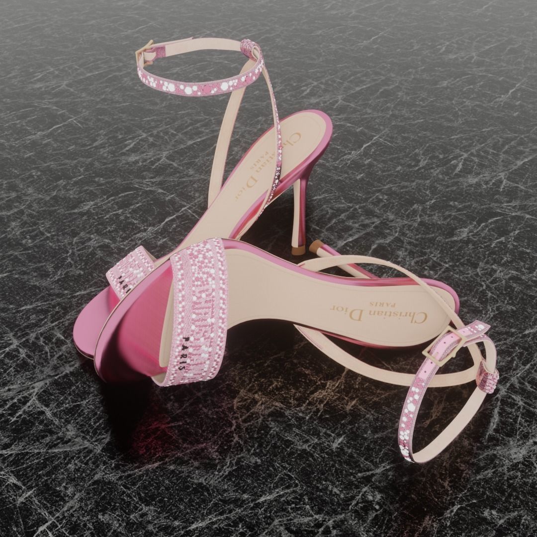 CHRISTIAN DIOR 3D DWAY HEELED SANDAL Low-poly 3D model_1