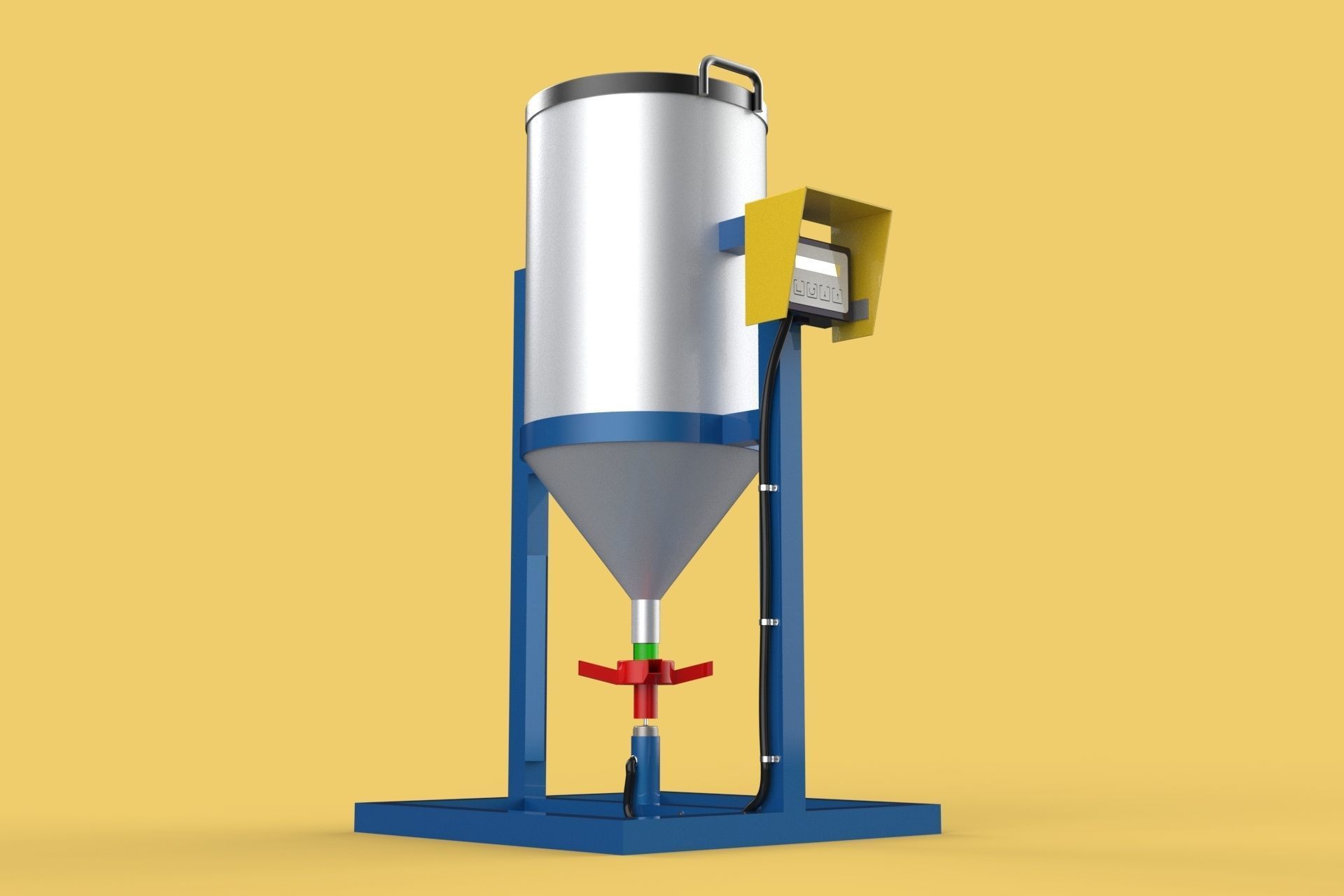 AUTOMATIC FISH FEEDER CENTRIFUGAL SPREADER ROTARY 3D model_6