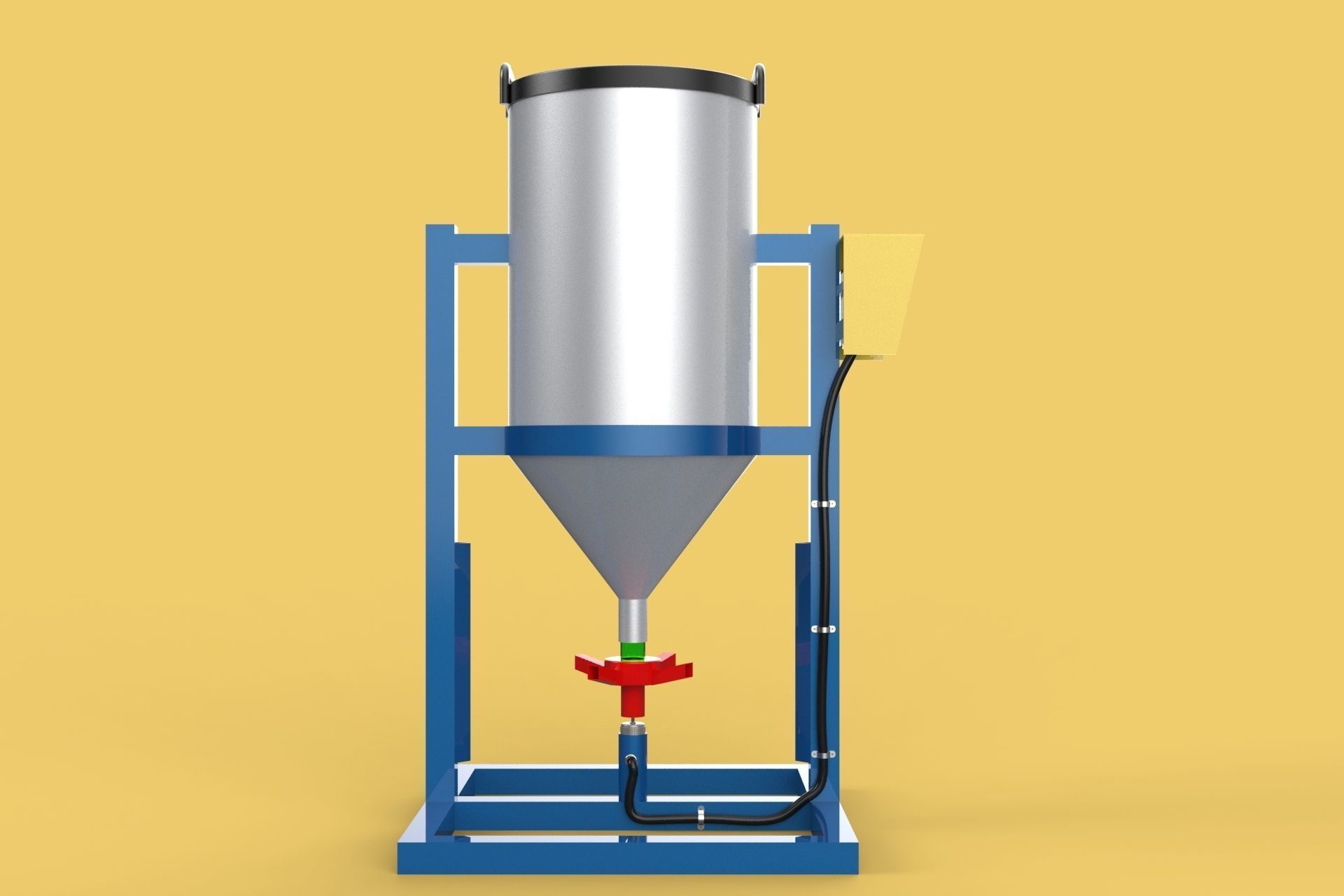 AUTOMATIC FISH FEEDER CENTRIFUGAL SPREADER ROTARY 3D model_3