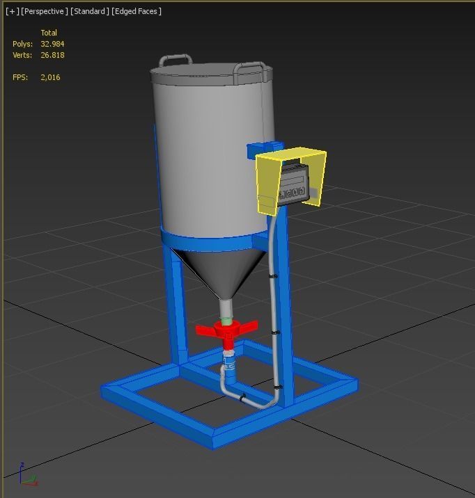 AUTOMATIC FISH FEEDER CENTRIFUGAL SPREADER ROTARY 3D model_10