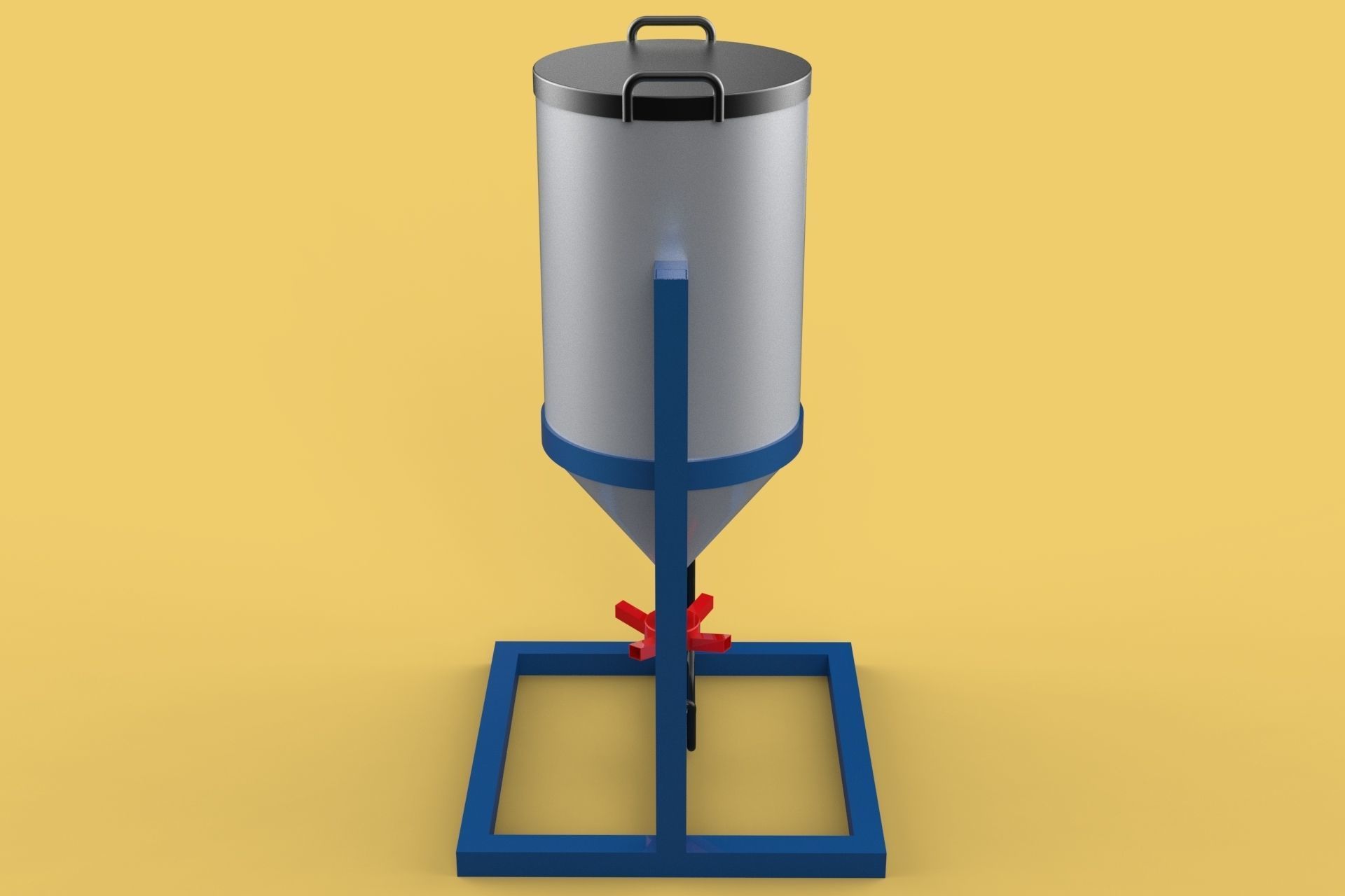 AUTOMATIC FISH FEEDER CENTRIFUGAL SPREADER ROTARY 3D model_2