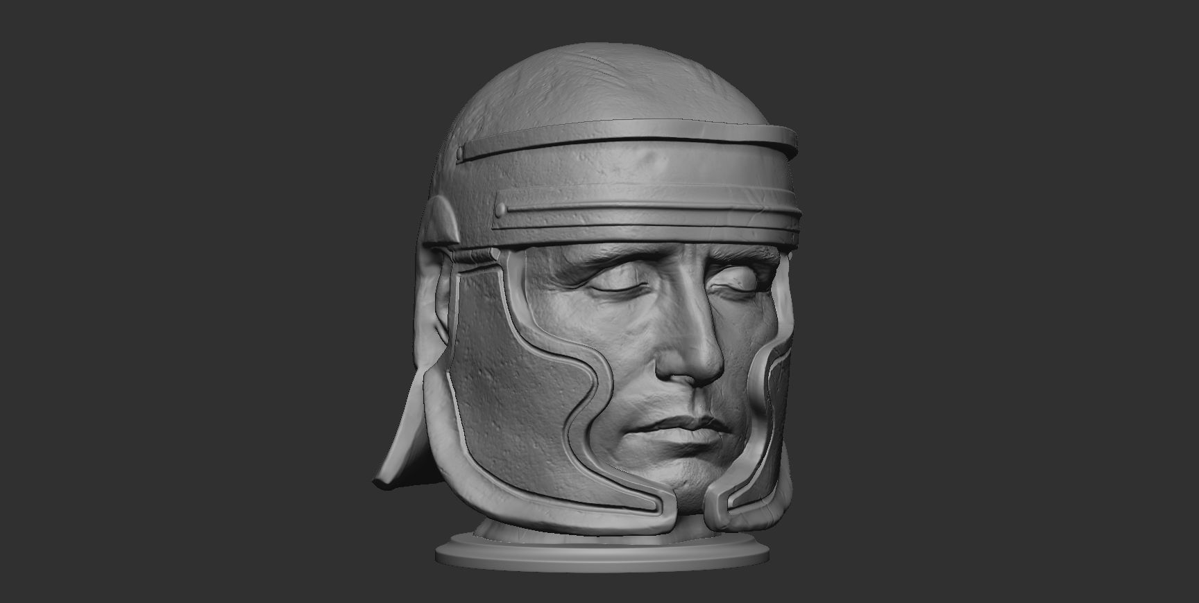 Head with Roman helmet 3D print model_3