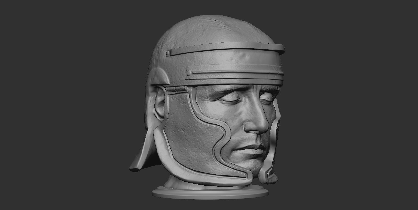 Head with Roman helmet 3D print model_5