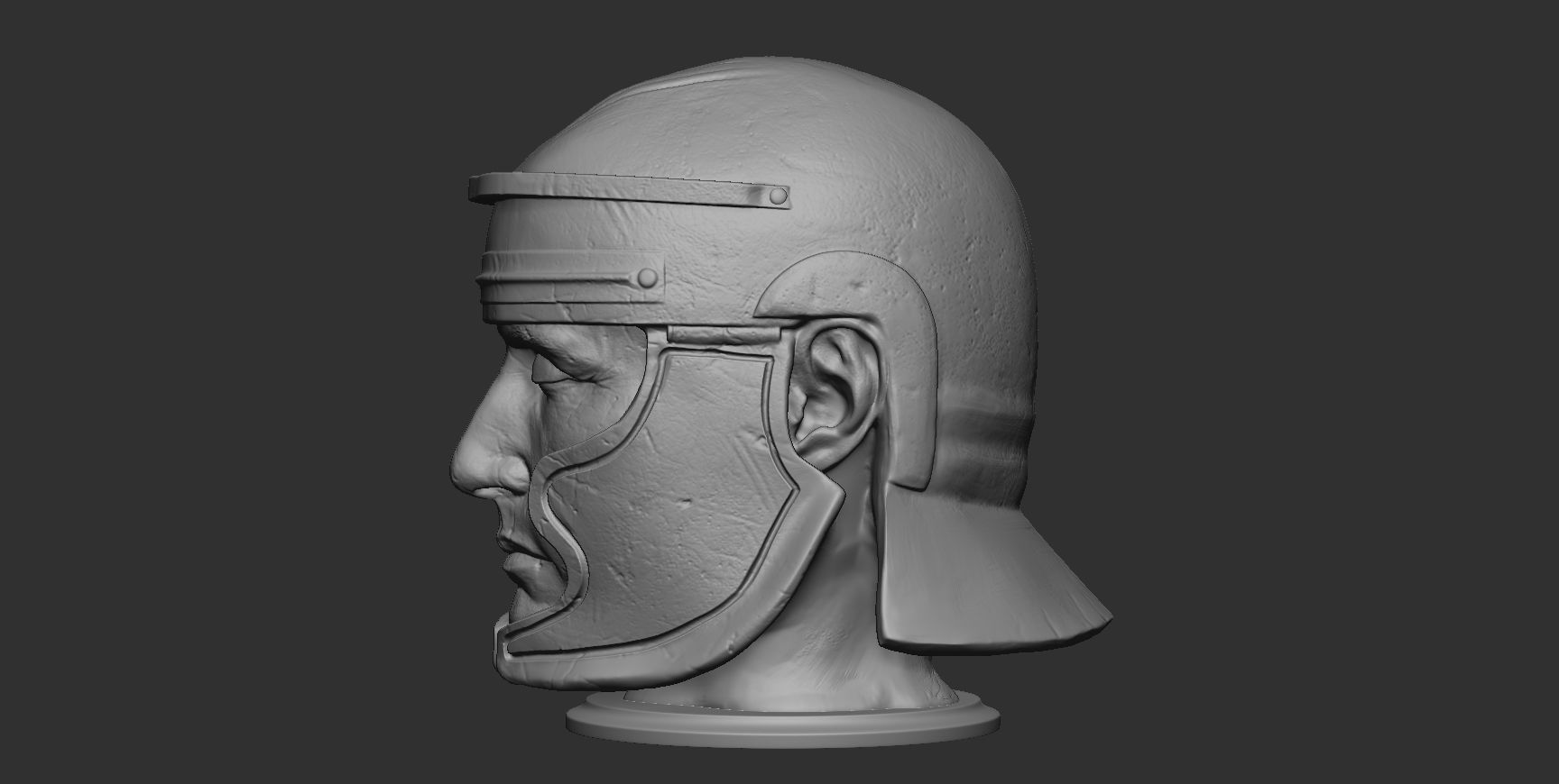 Head with Roman helmet 3D print model_17