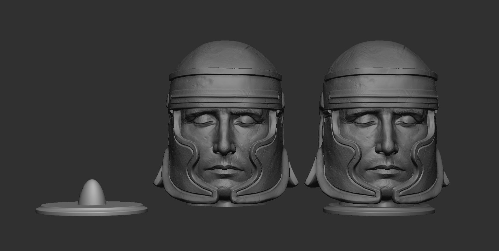 Head with Roman helmet 3D print model_4
