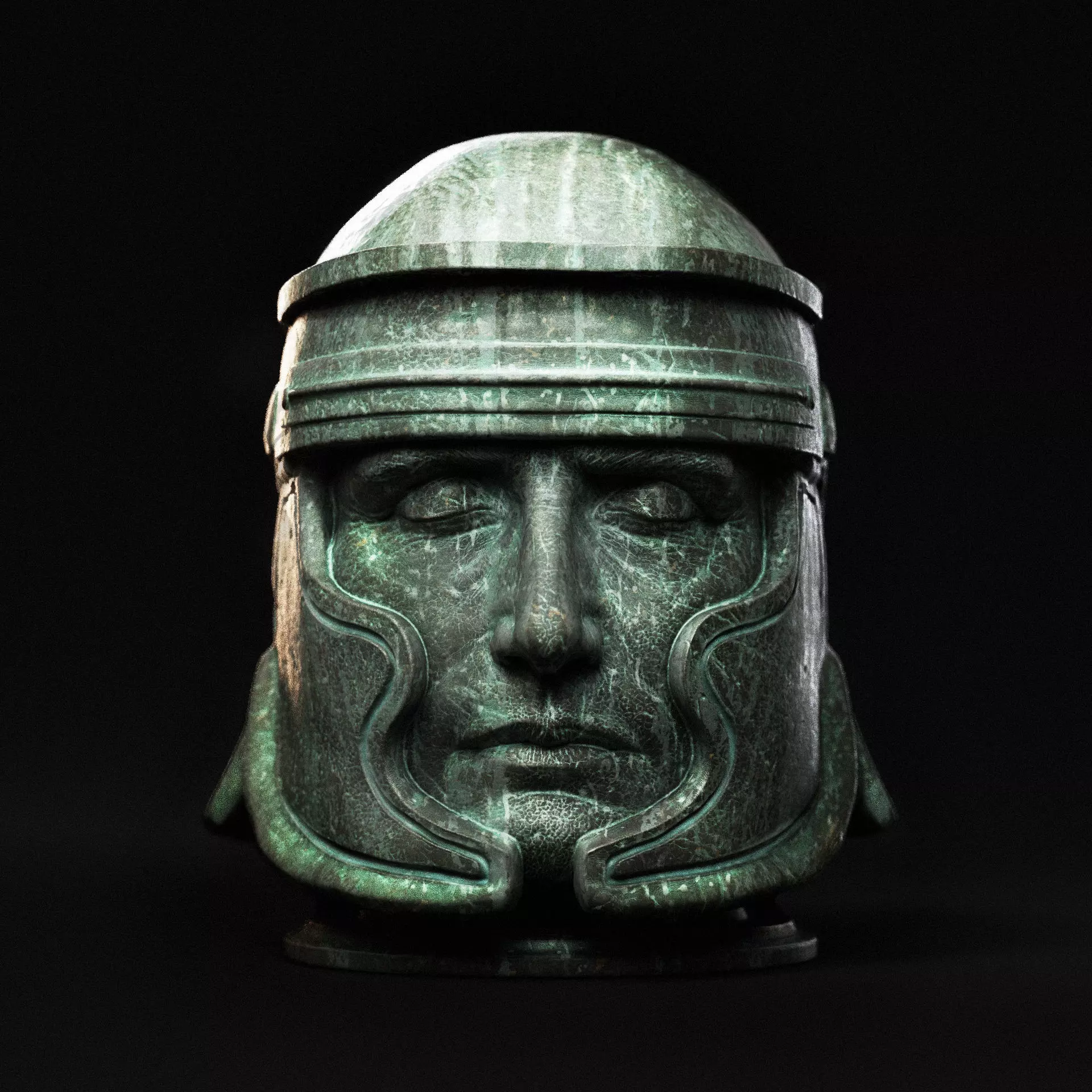 Head with Roman helmet 3D print model_0