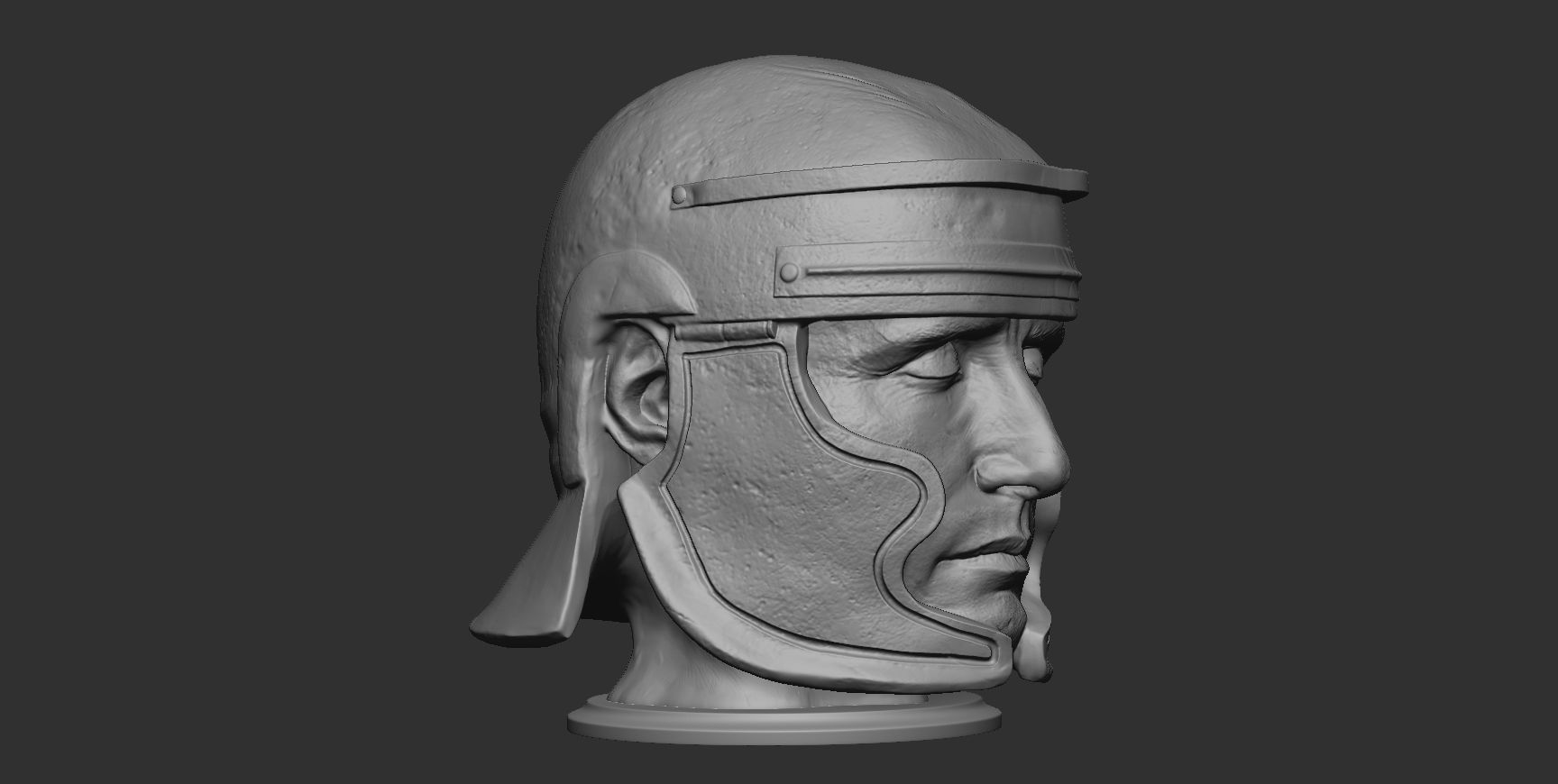 Head with Roman helmet 3D print model_7