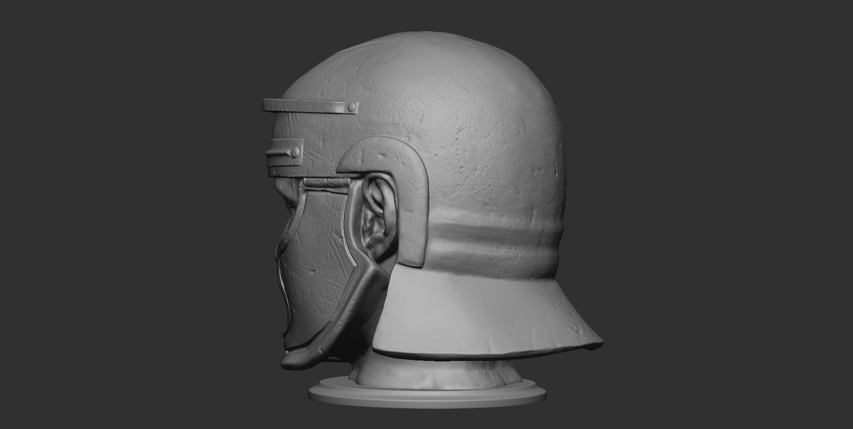 Head with Roman helmet 3D print model_15