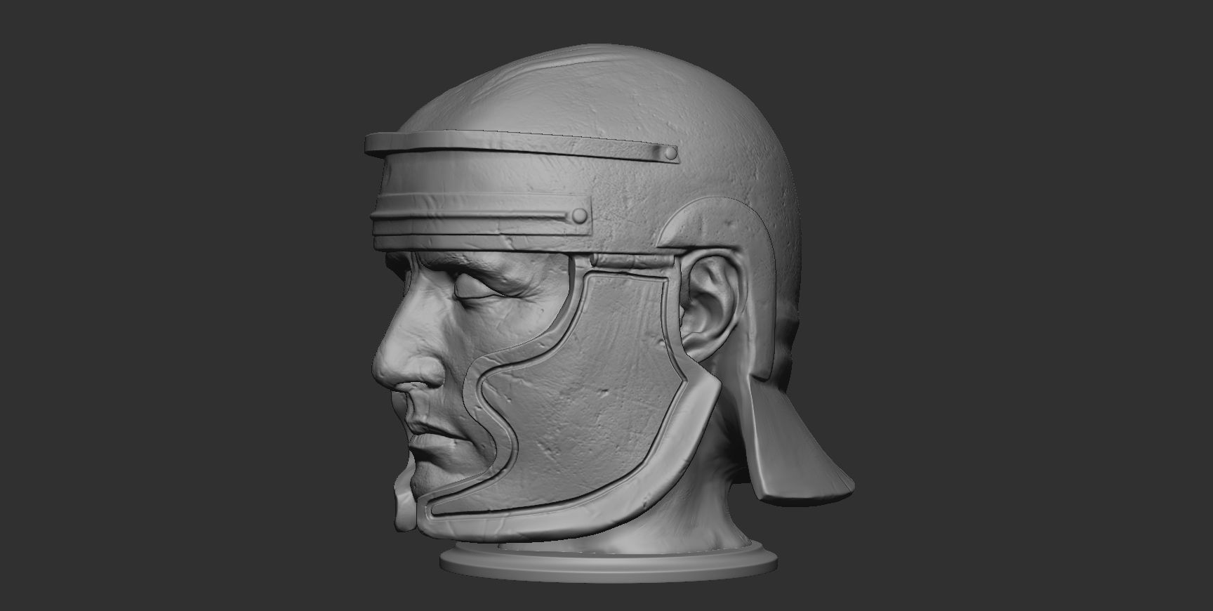 Head with Roman helmet 3D print model_18