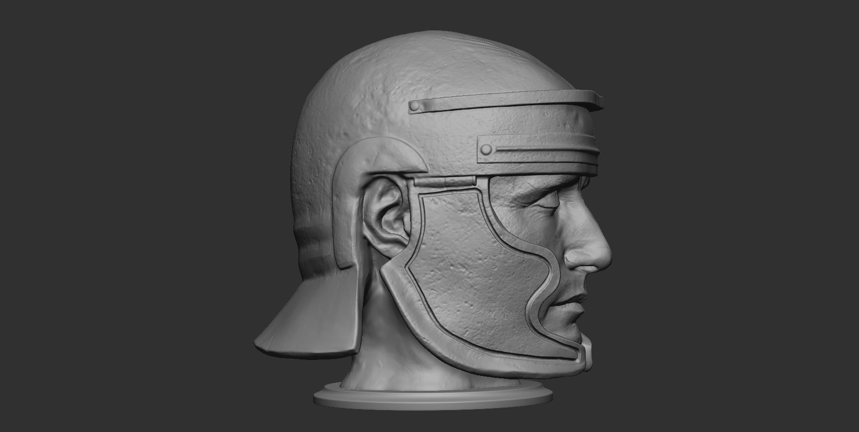 Head with Roman helmet 3D print model_8
