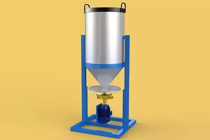 AUTOMATIC FISH FEEDER ROTARY CENTRIFUGAL SPREADER 3D model
