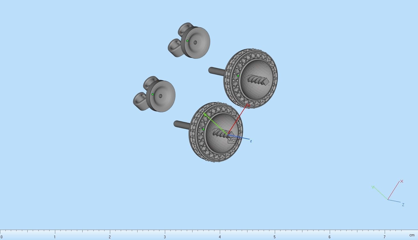 Stud earring with pearl model 800 3D print model_6