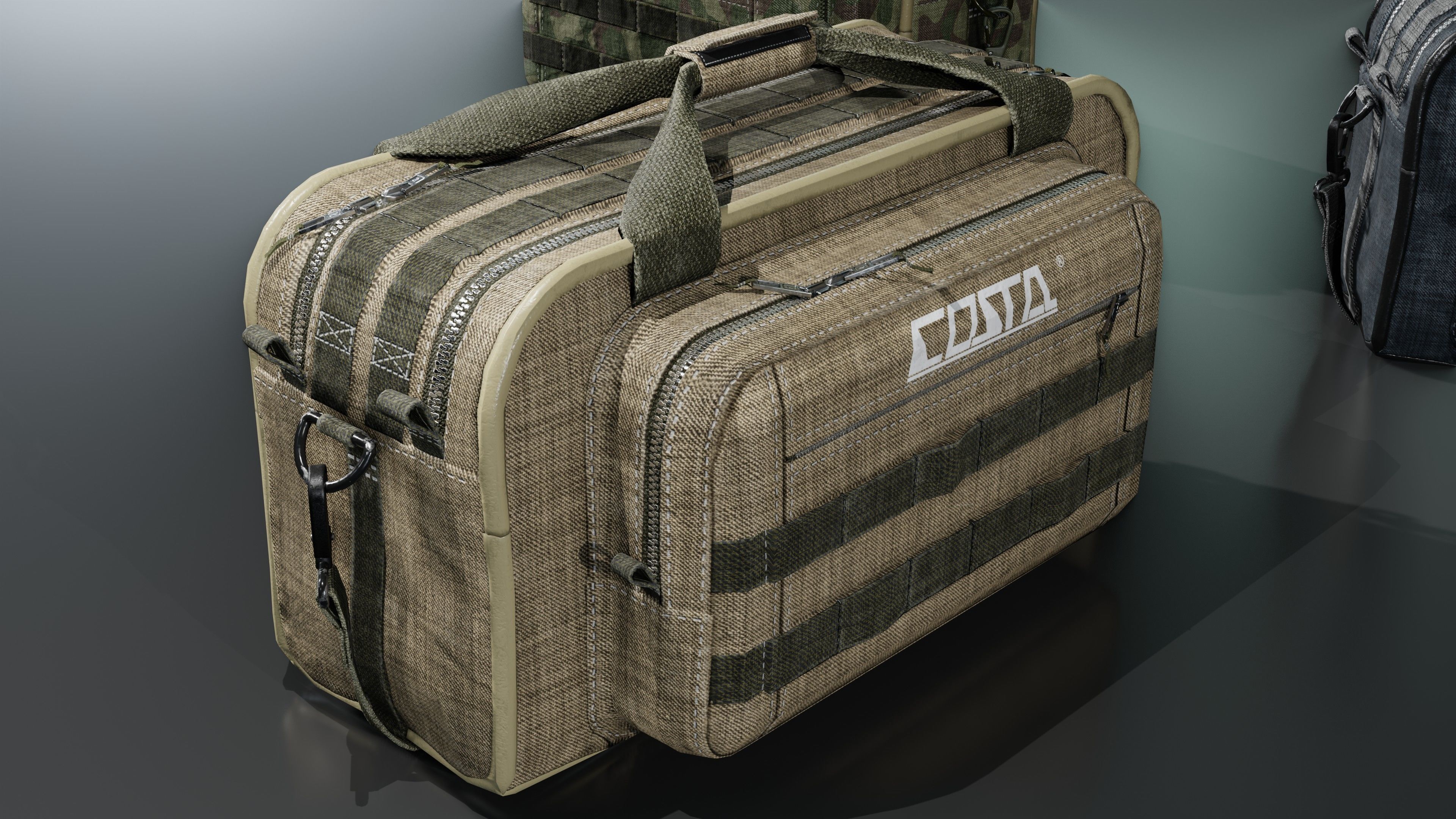 Camping or ammo bag Low-poly 3D model_6