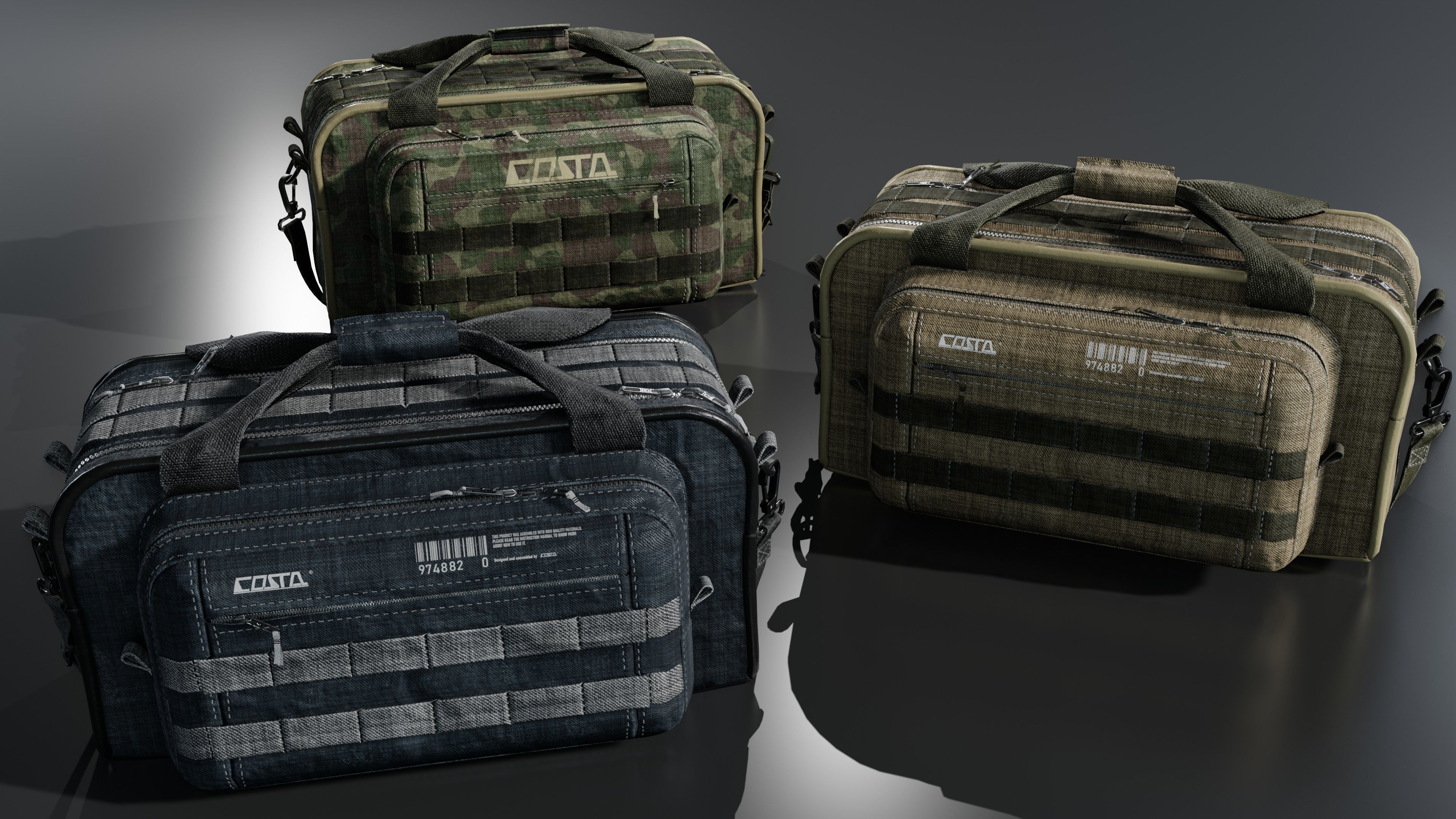 Camping or ammo bag Low-poly 3D model_3