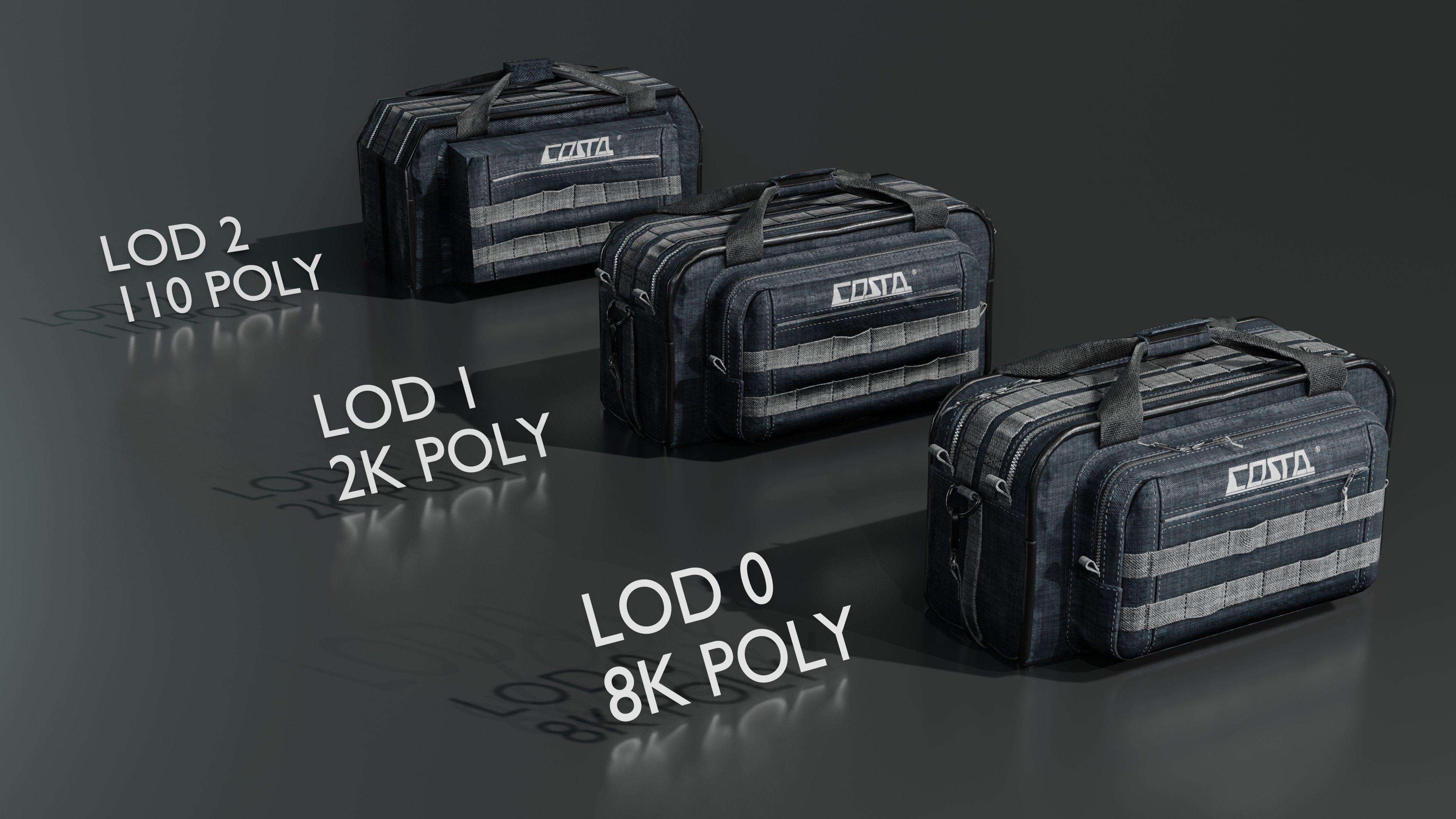 Camping or ammo bag Low-poly 3D model_1