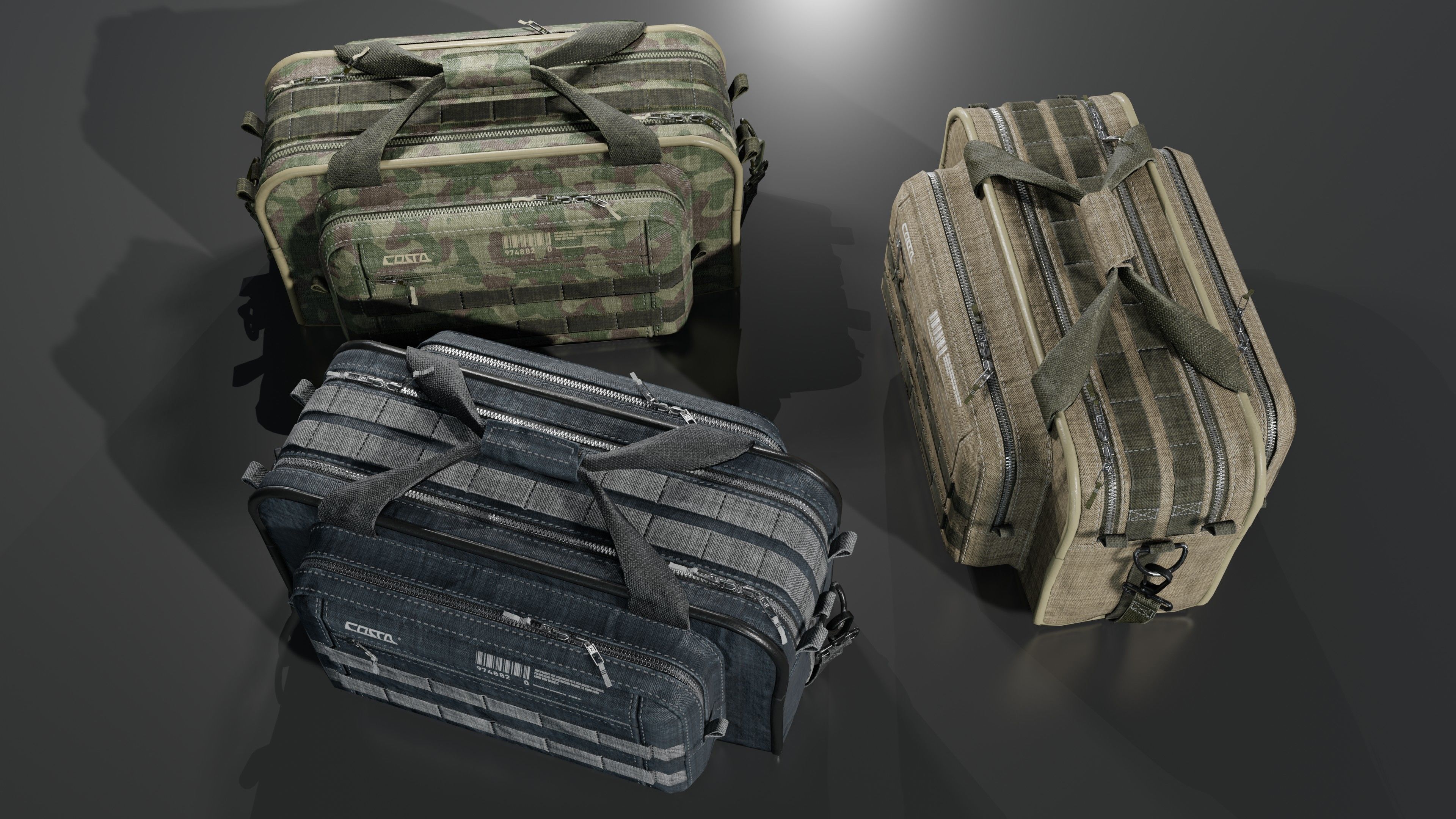 Camping or ammo bag Low-poly 3D model_8