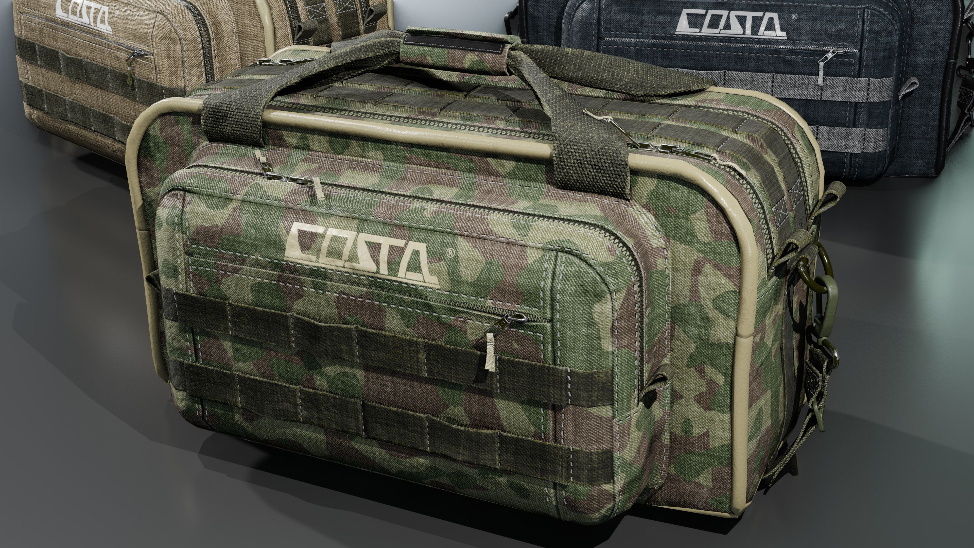 Camping or ammo bag Low-poly 3D model_4