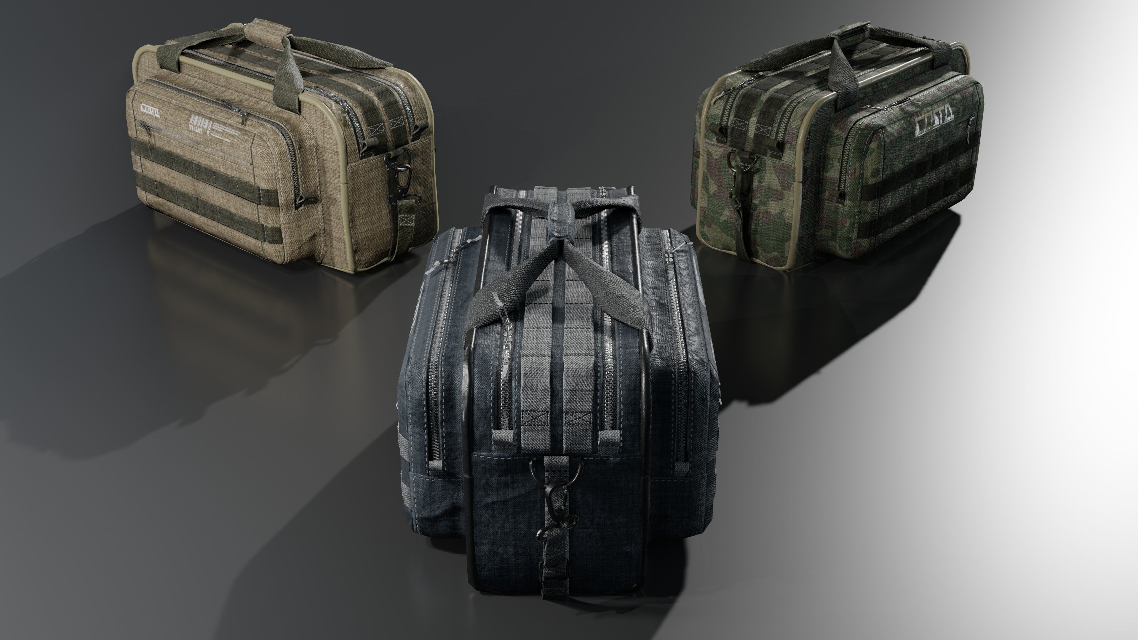 Camping or ammo bag Low-poly 3D model_10