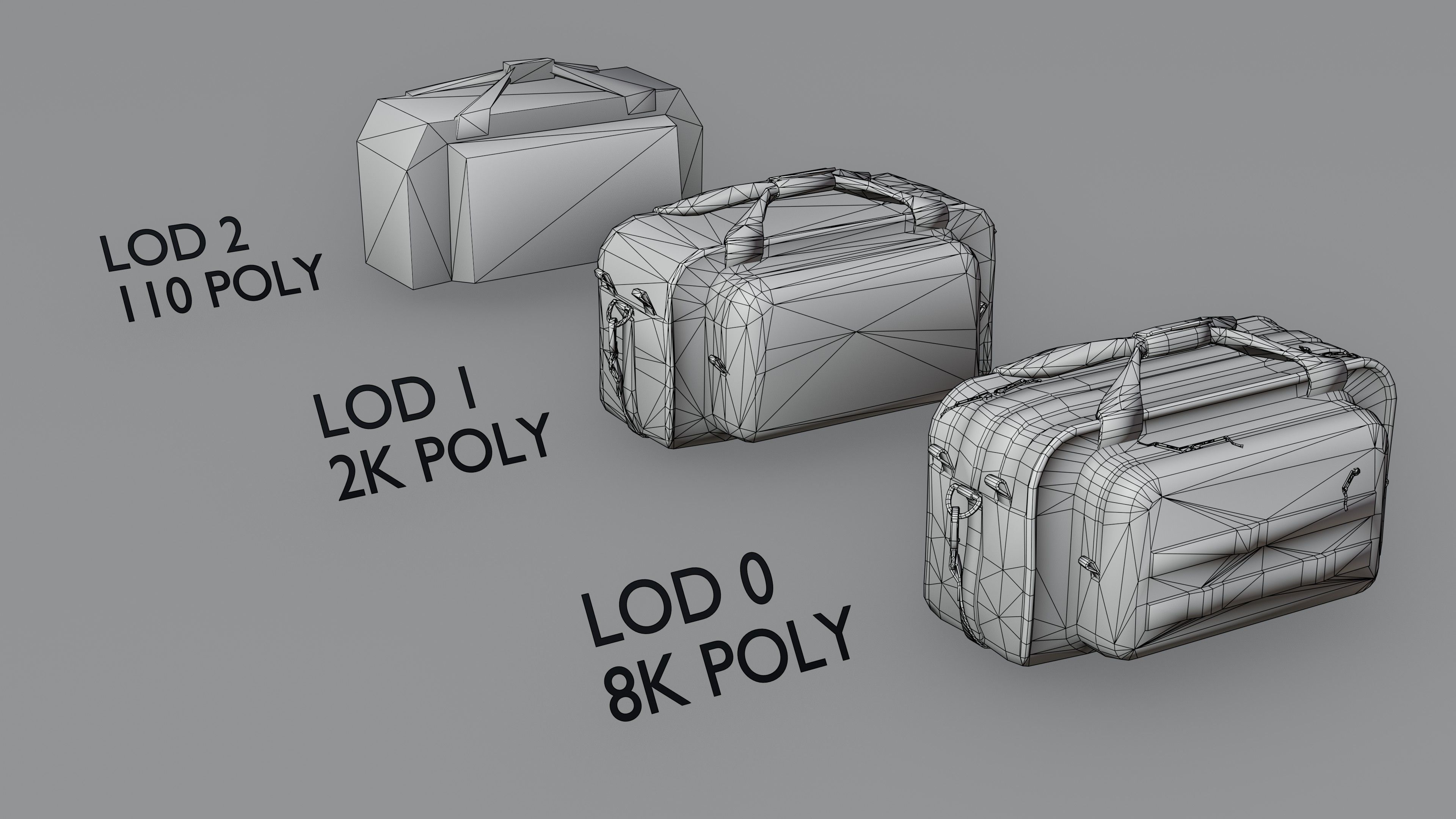 Camping or ammo bag Low-poly 3D model_2
