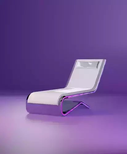 Modern Luxury Futuristic Beach Lounger Low Poly