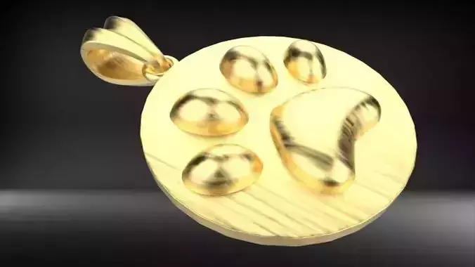 Dog Paw Print Pendant Heart Footprint Necklace Memorial Jewelry 3D print model Dog Paw Print Pendant Heart Footprint Necklace Memorial Jewelry 3D print model