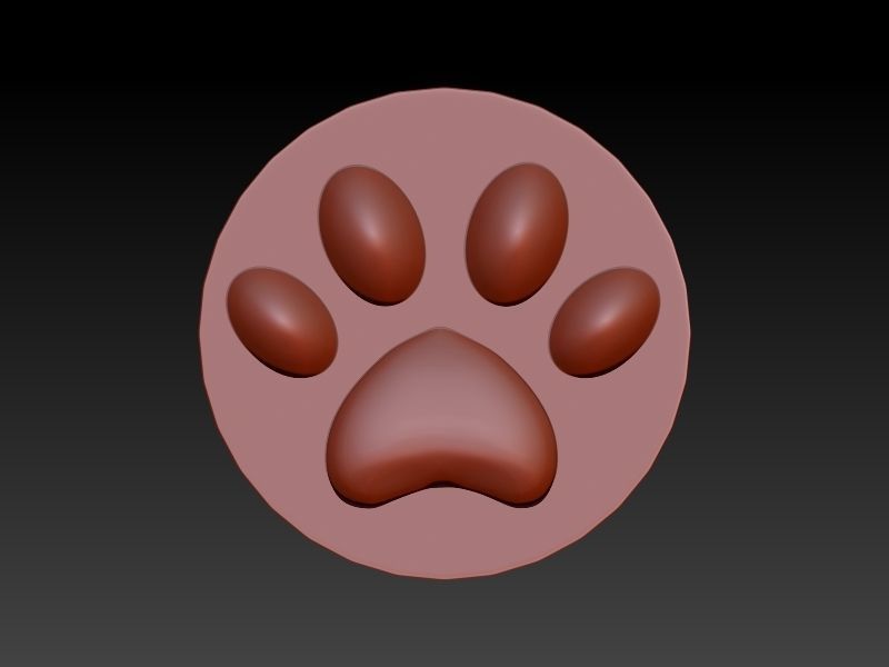 Dog Paw Print Pendant Heart Footprint Necklace Memorial Jewelry 3D print model_15
